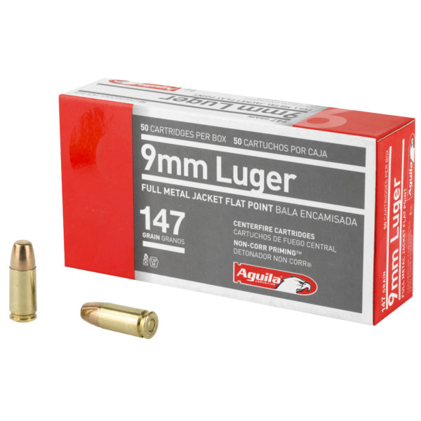 Aguila Ammunition 147 Grain Full Metal Jacket (Subsonic) - 9MM - 50 Rounds/Box