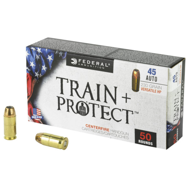 Federal Train + Protect 230GR 45ACP Jacketed Hollow Point (JHP) - 50 Rounds/Box